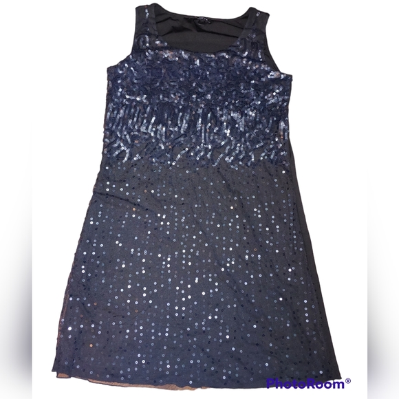 Forever Black Sequin Mini Dress, Size M - Picture 1 of 6